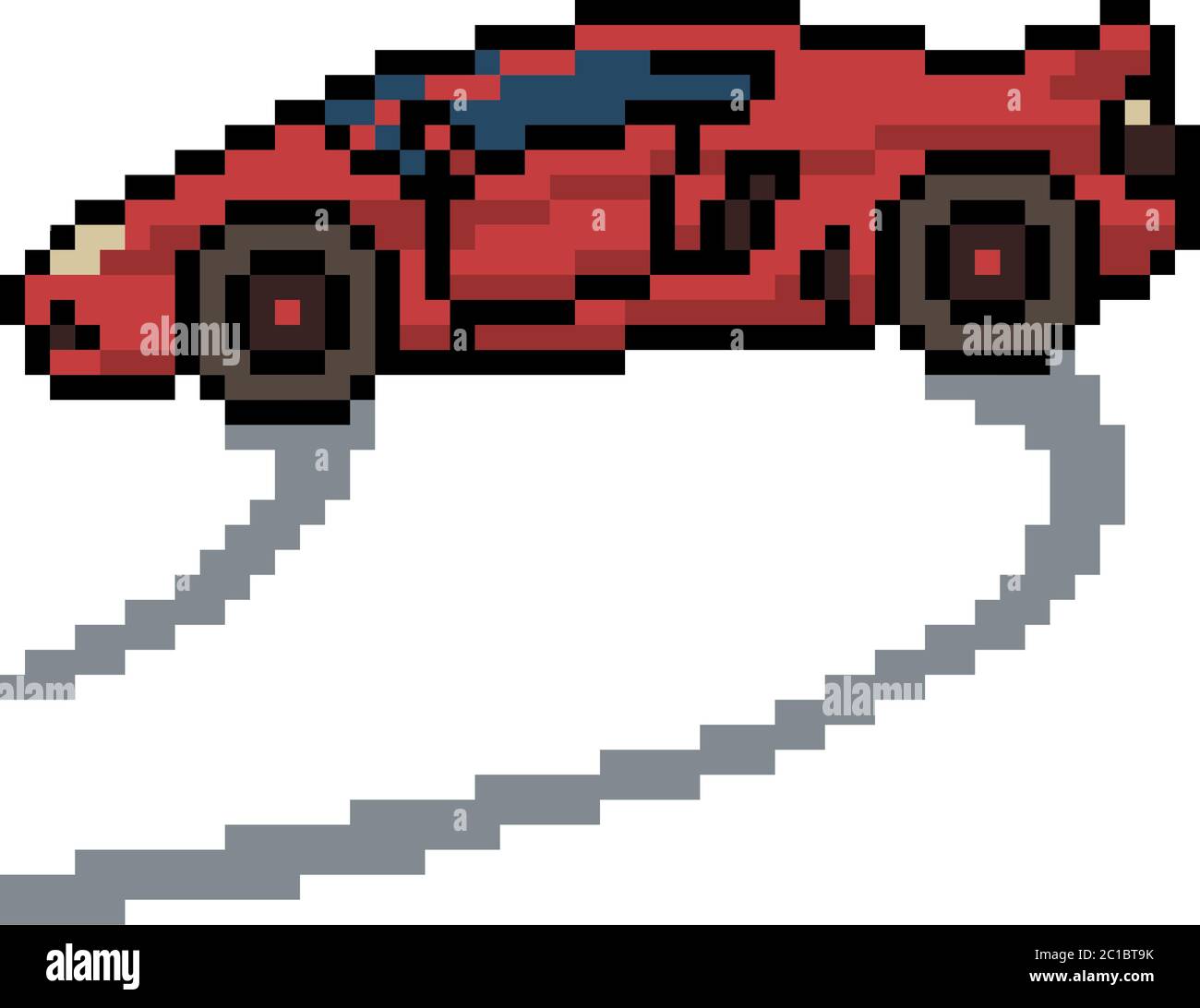 vector pixel art sport car isolated cartoon Stock Vector