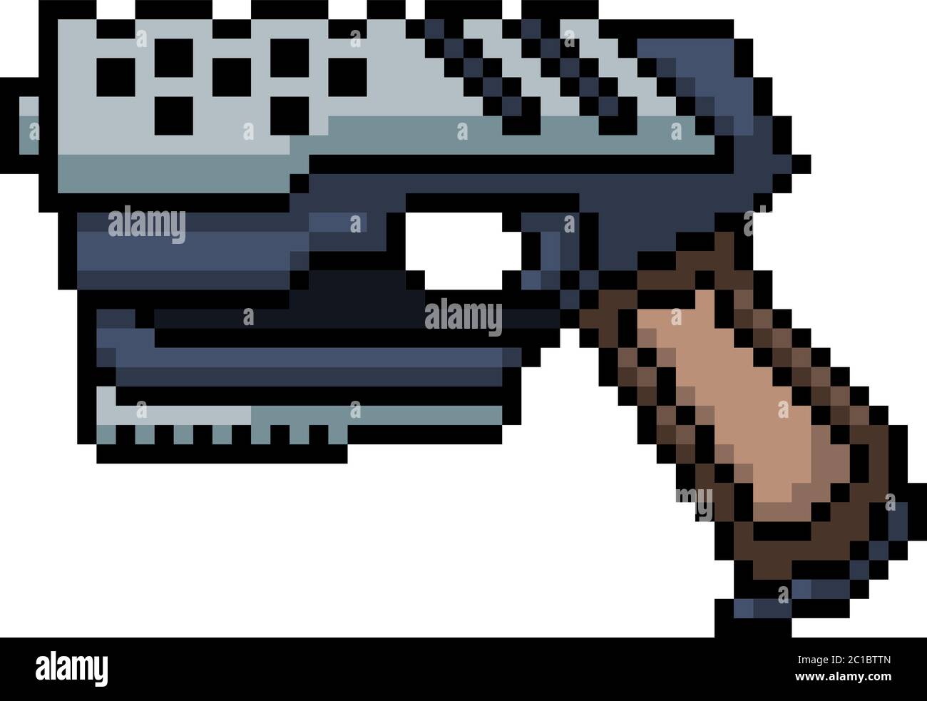 vector pixel art sci fi gun isolated cartoon Stock Vector Image & Art -  Alamy