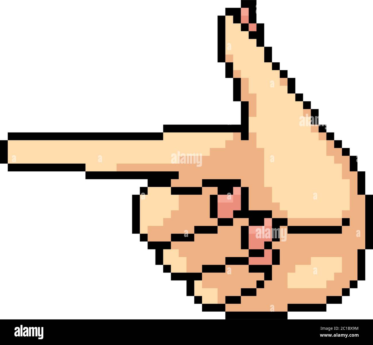 vector pixel art hand point isolated cartoon Stock Vector Image & Art