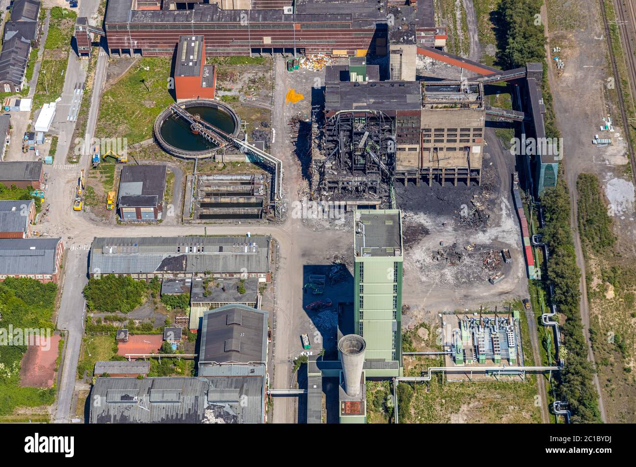 Aerial photograph, former Westerholt Colliery - Lippe Colliery, demolition work, Hassel, Gelsenkirchen, Ruhr Area, North Rhine-Westphalia, Germany, DE Stock Photo