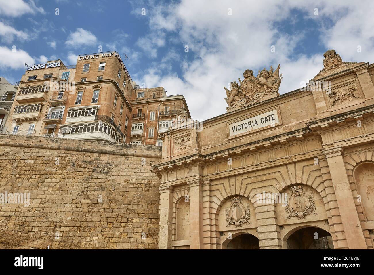 The Victoria Gate in La Valletta, the capital of Malta Stock Photo
