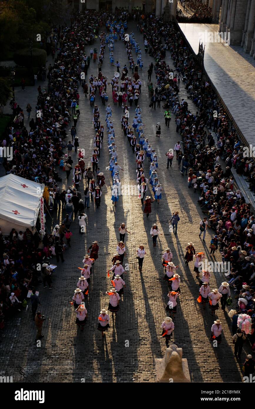 Yearly anniversary celebration of white city Arequipa, traditional ...