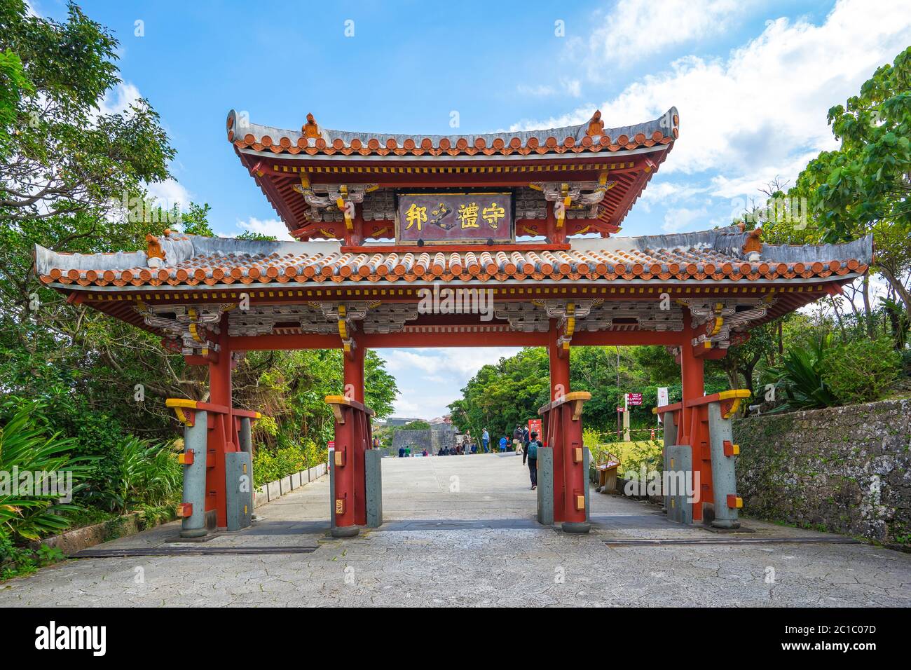 Shureimon Gate in Shuri castle in Okinawa, Naha, Japan Stock Photo