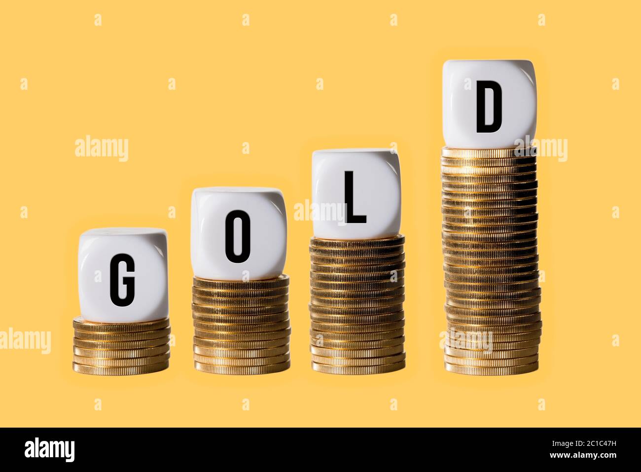 Rising value in investment plan in price of GOLD with blocks on stacks