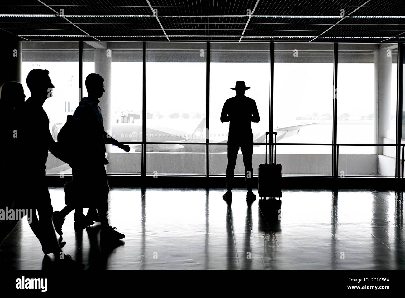 Passengers inside airport Stock Photo