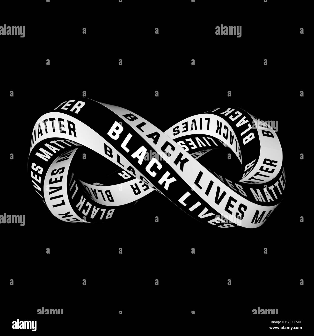 Black lives matter graphic infinity symbol. 3D Rendering Stock Photo