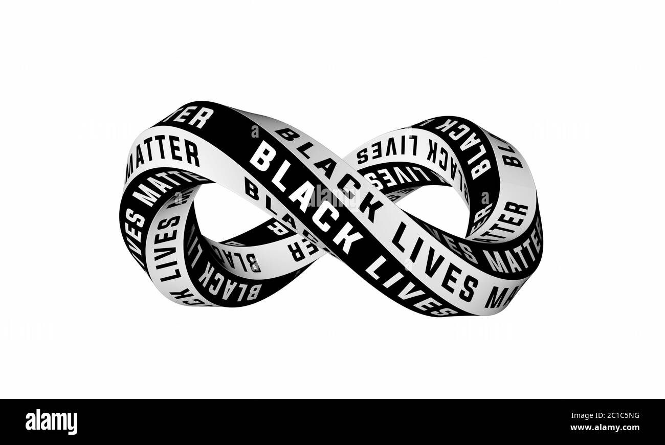 Black lives matter graphic infinity symbol. 3D Rendering Stock Photo