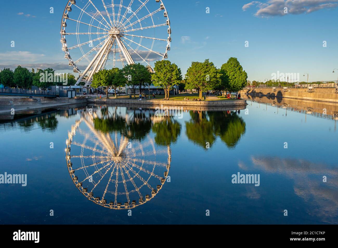 Montreal, Canada - 14 June 2020: The Montreal Observation Wheel (Grande Roue de Montreal) in the Old Port of Montreal Stock Photo