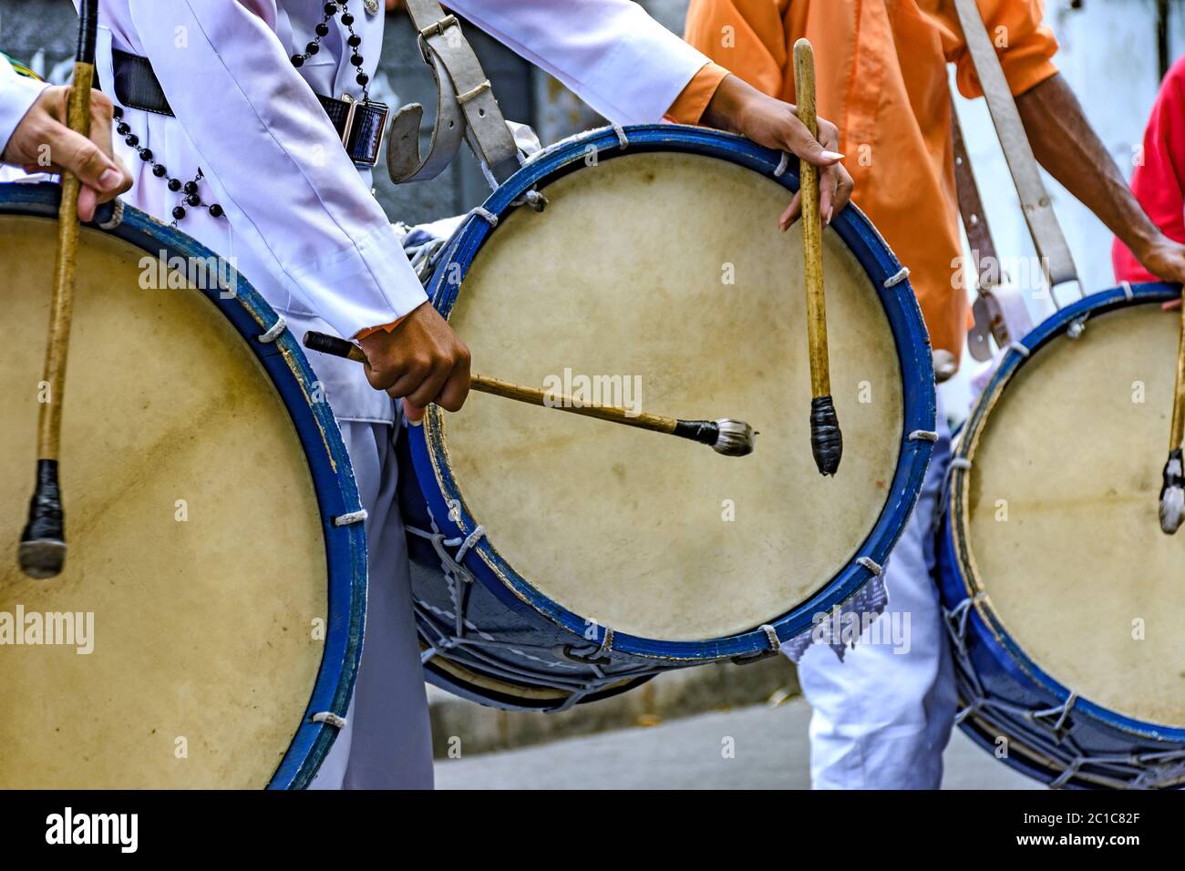Brazilian ethnic drums player Stock Photo Alamy