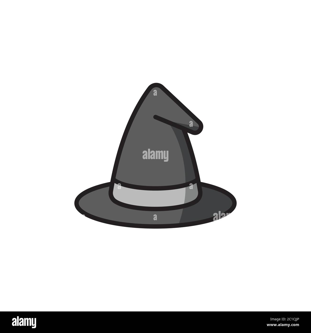 Halloween witch hat vector icon symbol isolated on white background Stock Vector