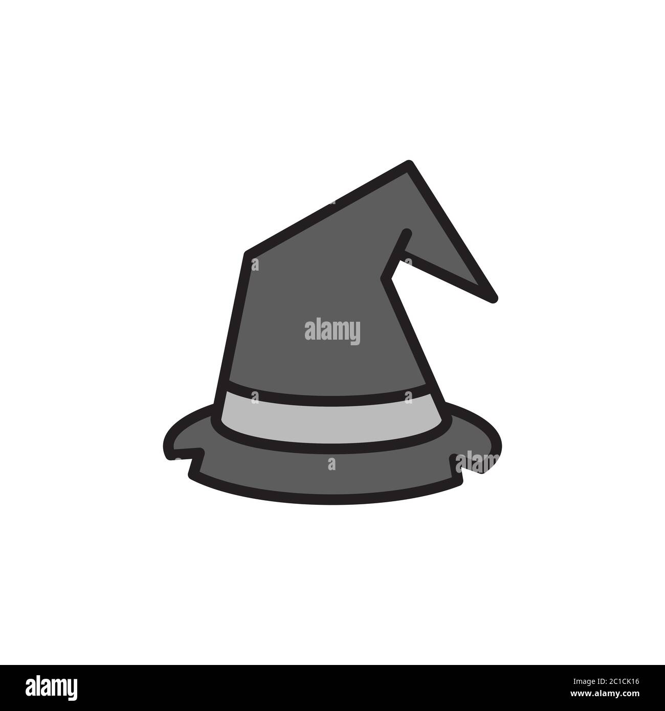 Halloween witch hat vector icon symbol isolated on white background Stock Vector