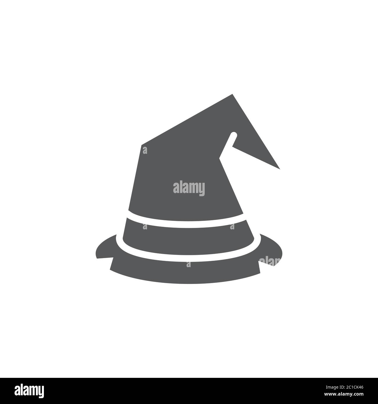 Halloween witch hat vector icon symbol isolated on white background Stock Vector