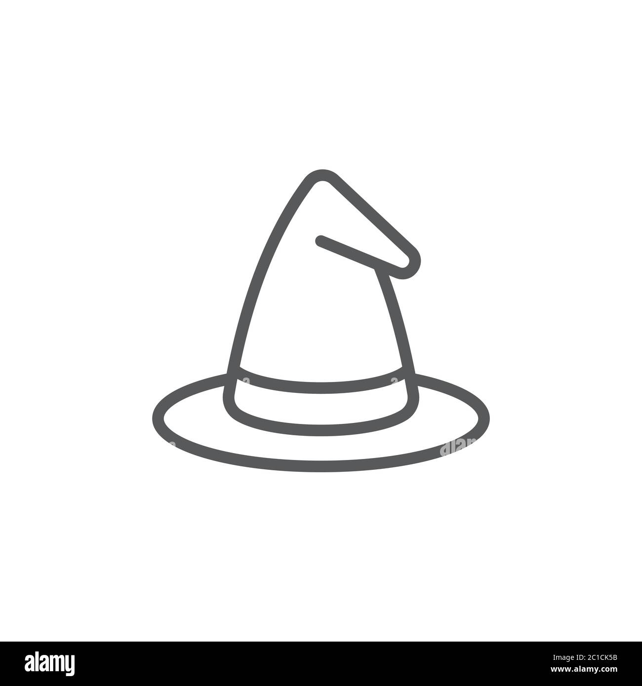 Halloween witch hat vector icon symbol isolated on white background Stock Vector