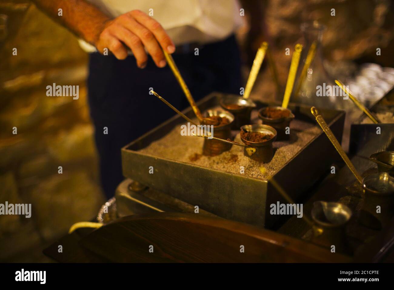 Coffee making on the sand Stock Photo Alamy
