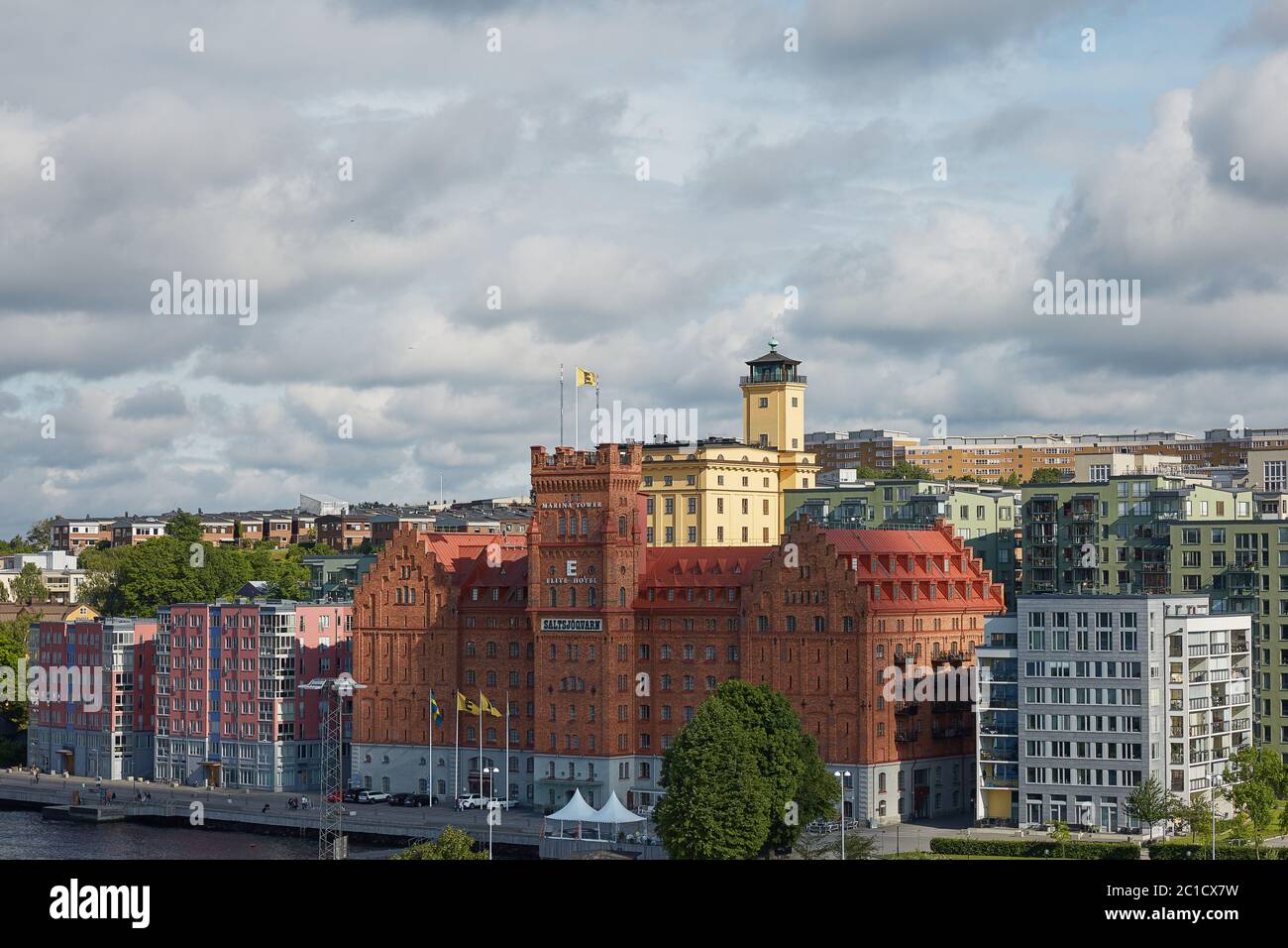 View of Elite Hotel Marina Tower near city center of the Swedish capital Stockholm Sweden Stock Photo