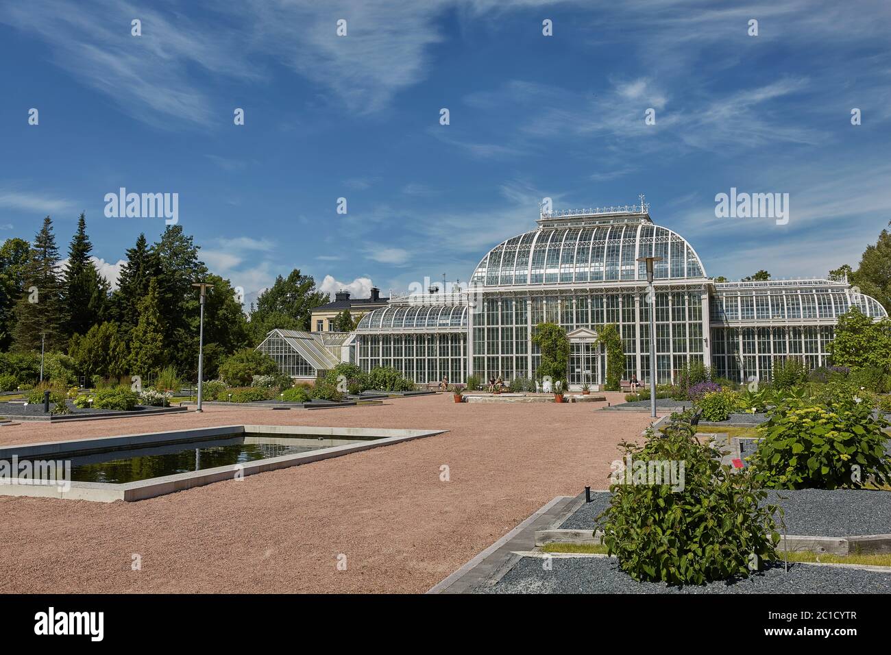 Kaisaniemi botanic garden and its greenhouse in Helsinki Finland Stock Photo