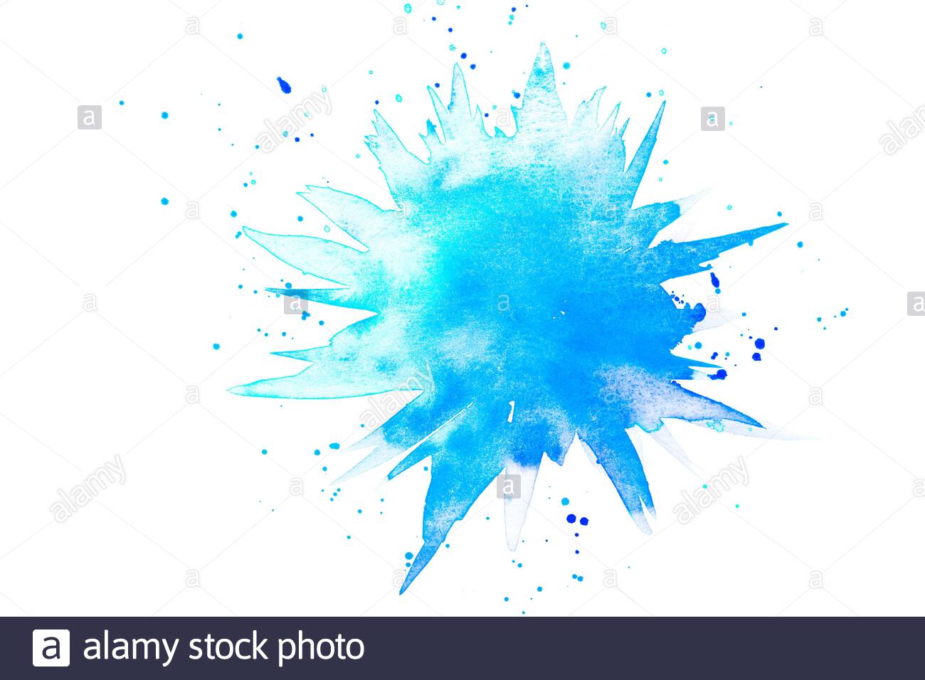 Abstrakter Klecks In Aquarell Aus Farbe In Blau Hellblau Und Turkis Stock Photo Alamy