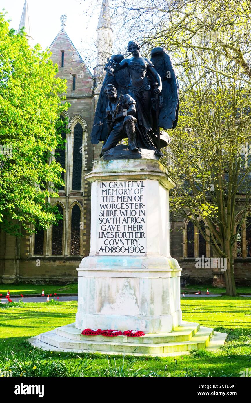 South Africa war memorial in Worcester, UK. Stock Photo