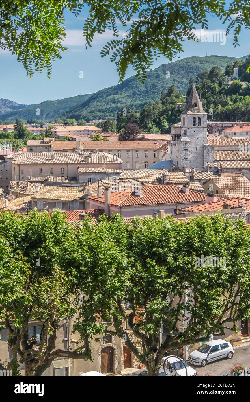 View of the old town of Sisteron, Provence, France Stock Photo