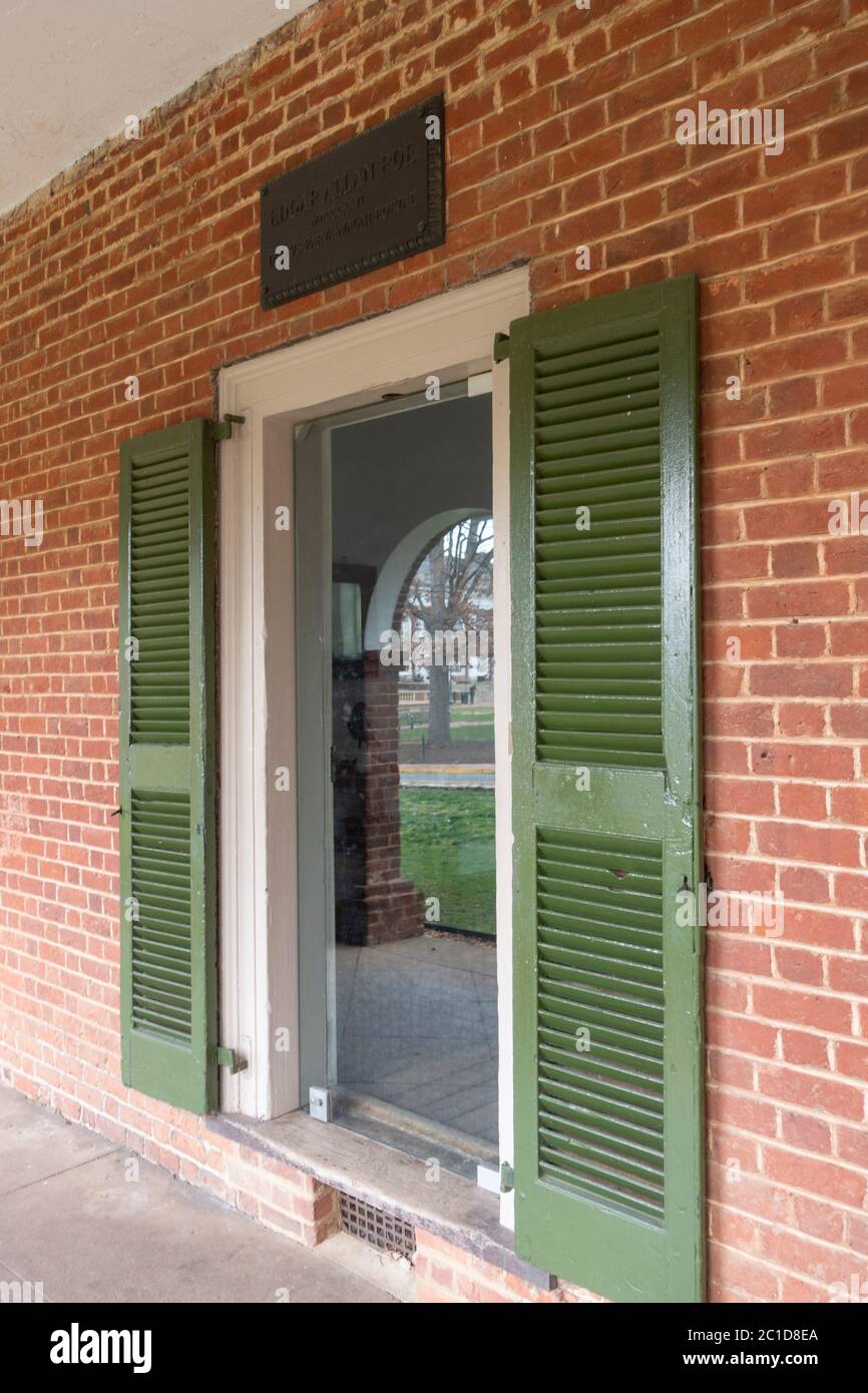 Edgar Allan Poe dorm room at the University of Virginia Charlottesville