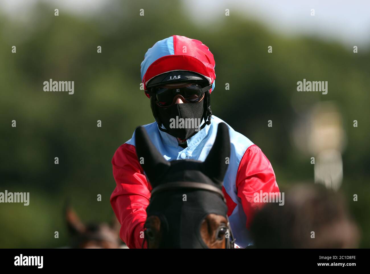 Jockey Finley Marsh at Chepstow Racecourse. Stock Photo