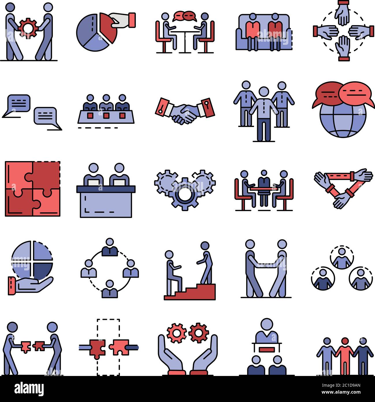 Cohesion icon set line color vector Stock Vector Image & Art - Alamy