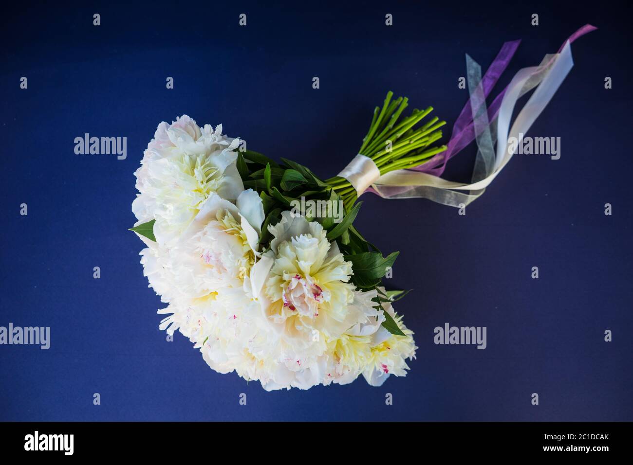 Bridal bouquet with white peonies Stock Photo - Alamy