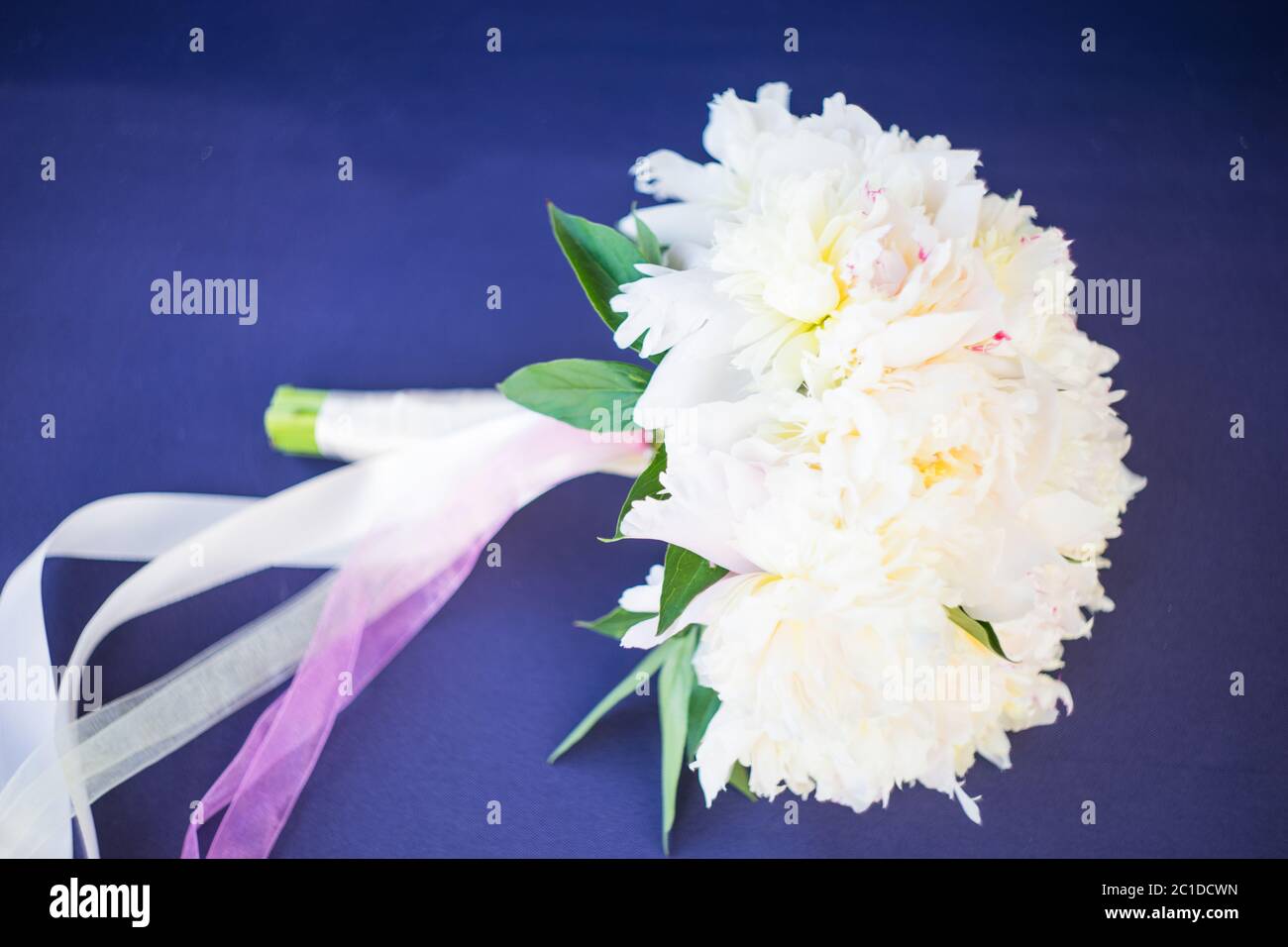 Bridal bouquet with white peonies Stock Photo - Alamy