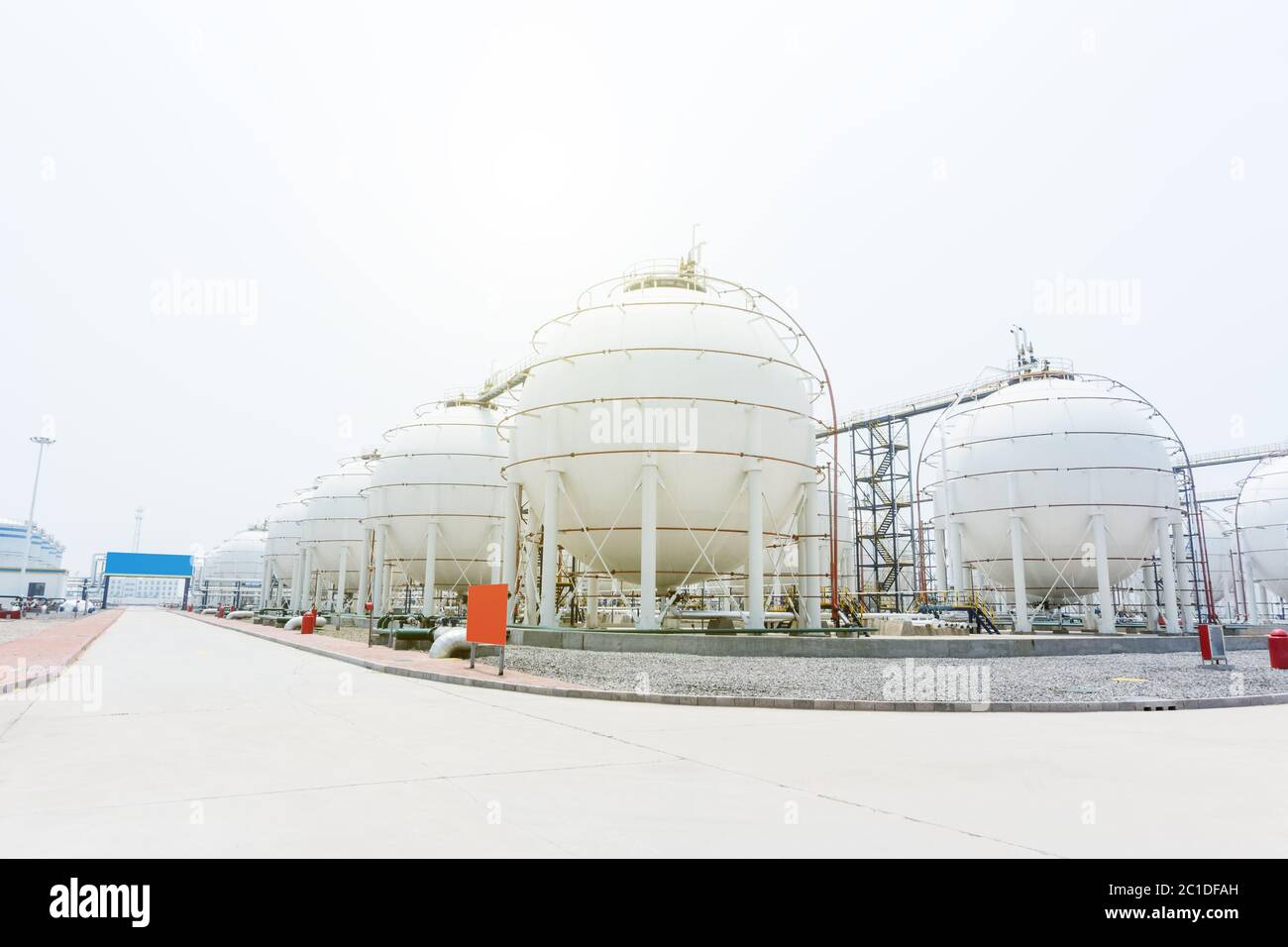 view of oil depot Stock Photo Alamy