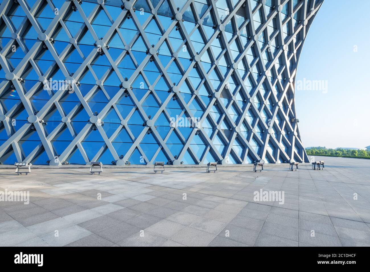 modern building exterior empty ground Stock Photo