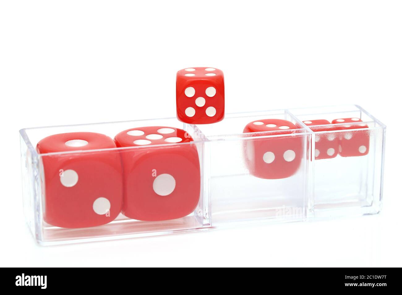 colorful dice on a white background Stock Photo