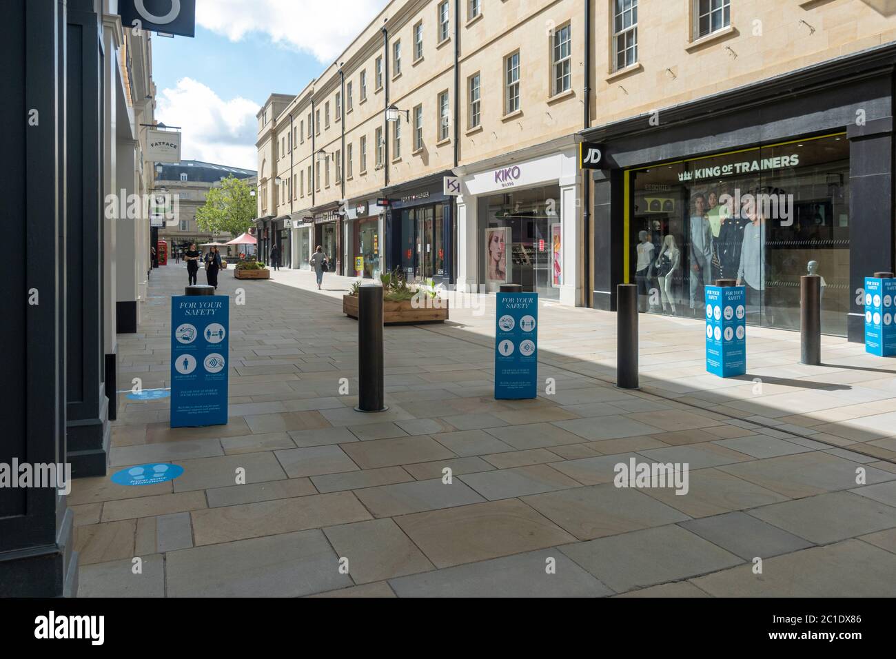 Non essential shops reopen in Bath after 12 weeks of being shut with social distancing measures in place. Bath UK . Covid 19 Stock Photo