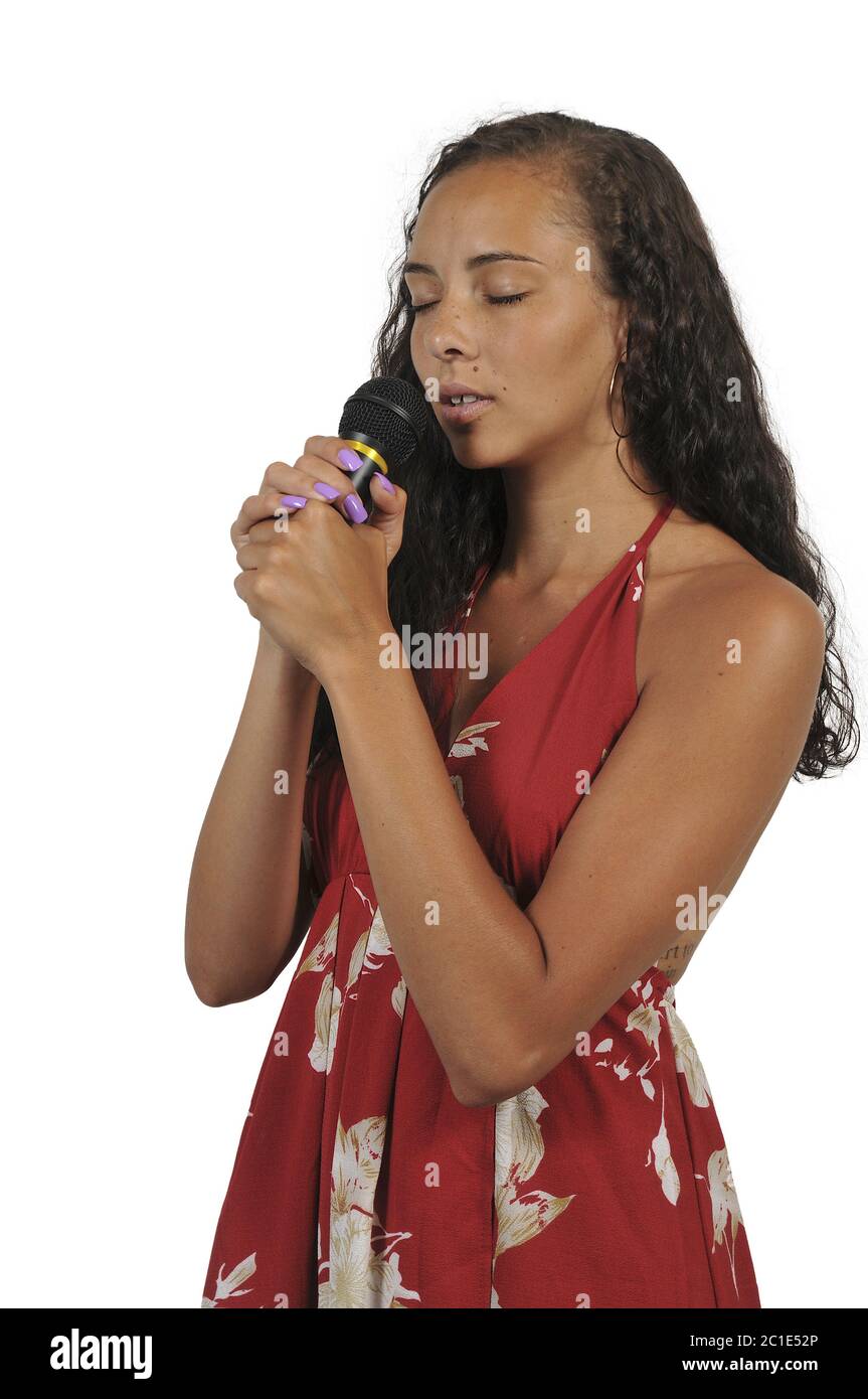 Black Woman Singer Stock Photo Alamy