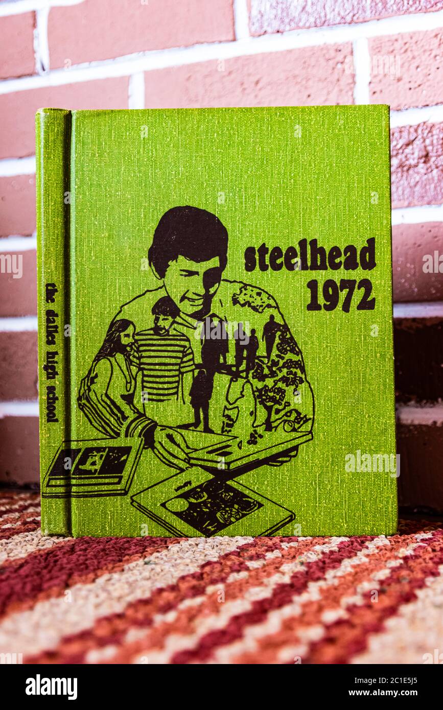 The Dalles High School 1972 'Steelhead' Yearbook Stock Photo