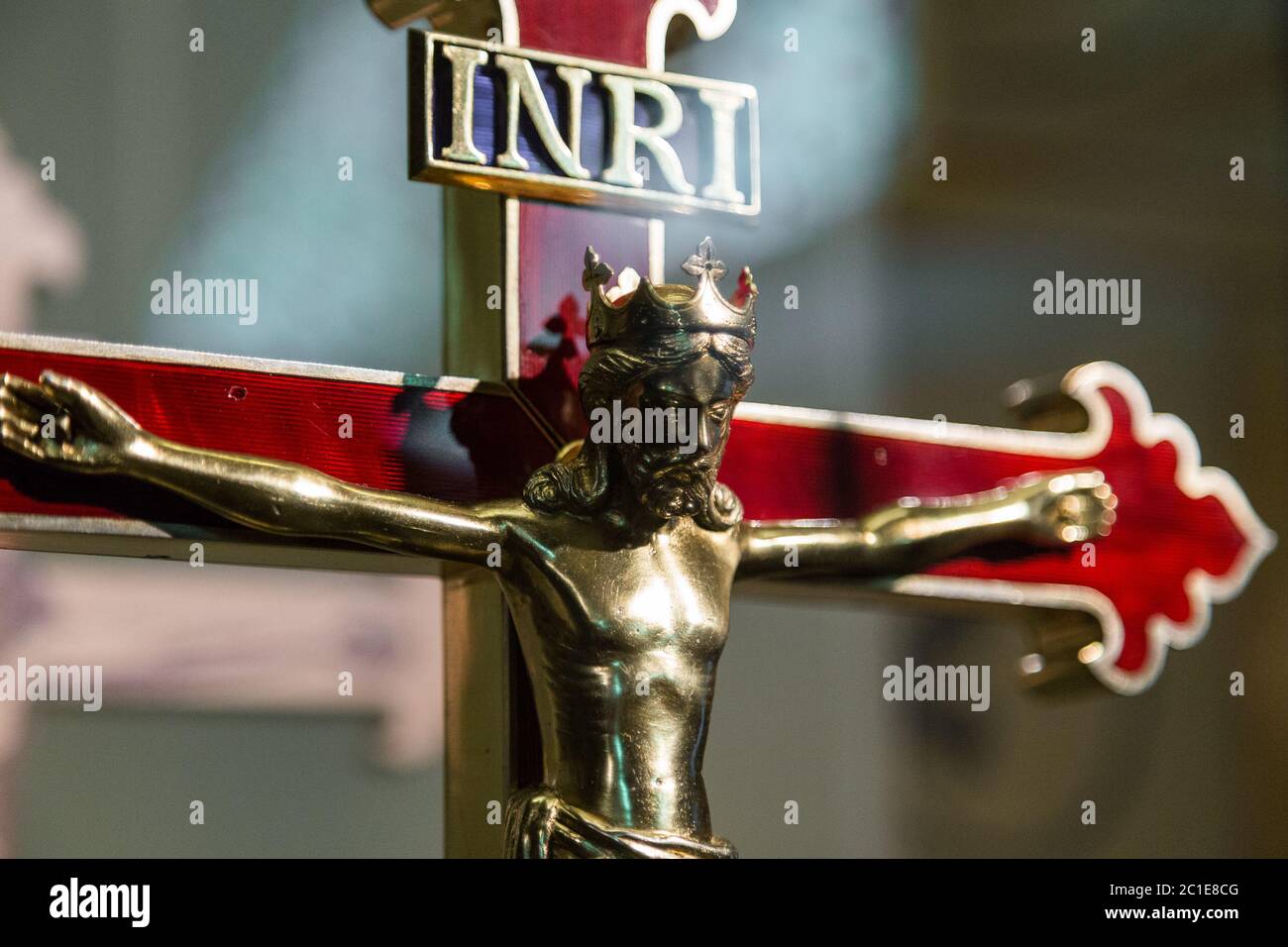 Holy cross with crucified Jesus Christ with the inscription INRI Iesus Nazarenus, Rex Iudaeorum