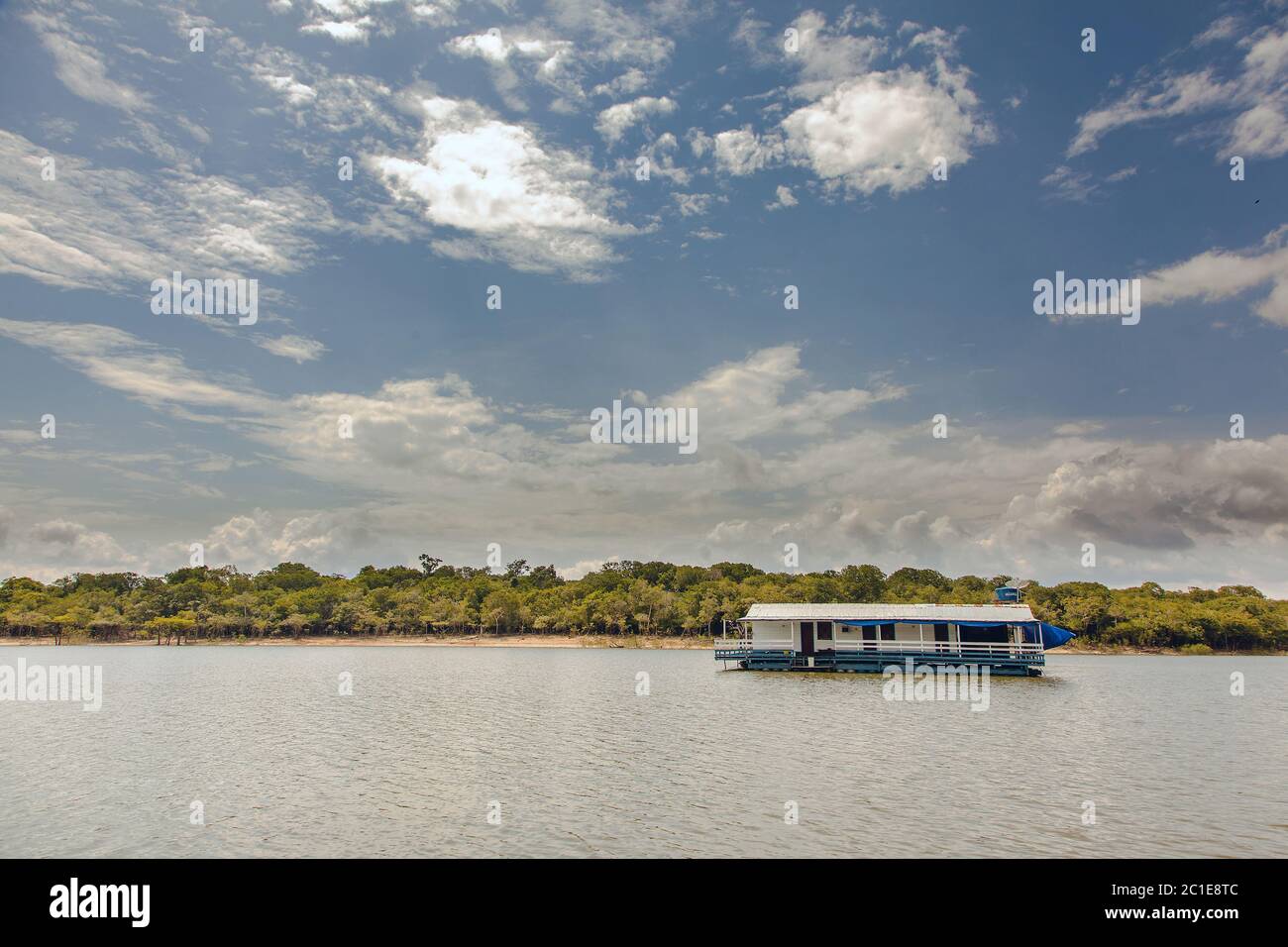 Floating house on Amazon river Stock Photo Alamy