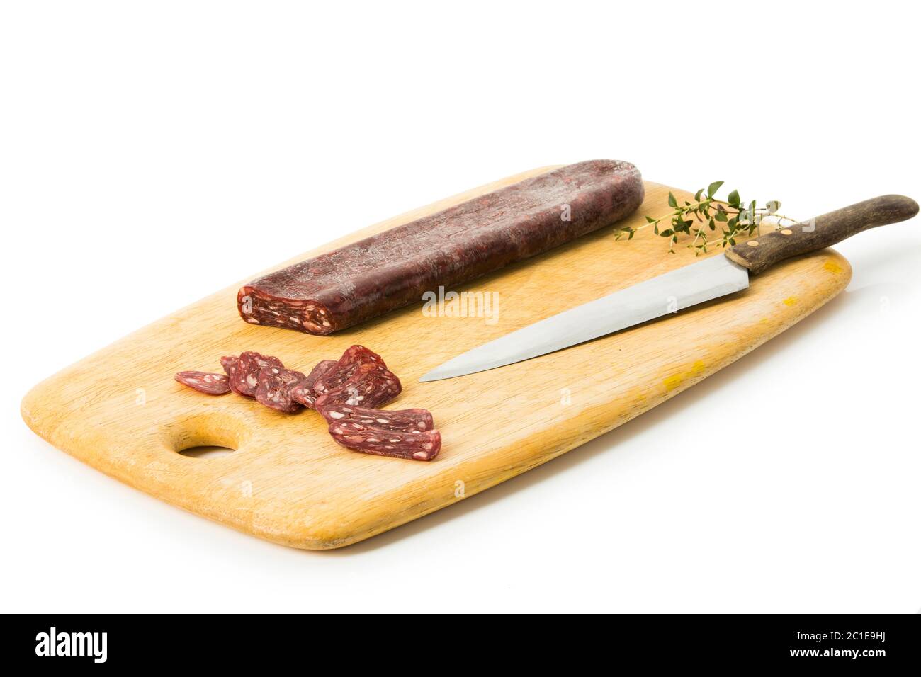 Salami from buffalo meat Stock Photo