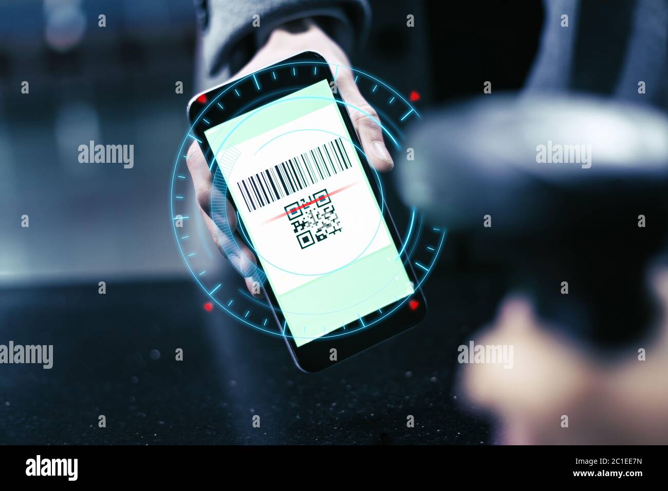 Qr code payment , online shopping , cashless technology concept Stock ...