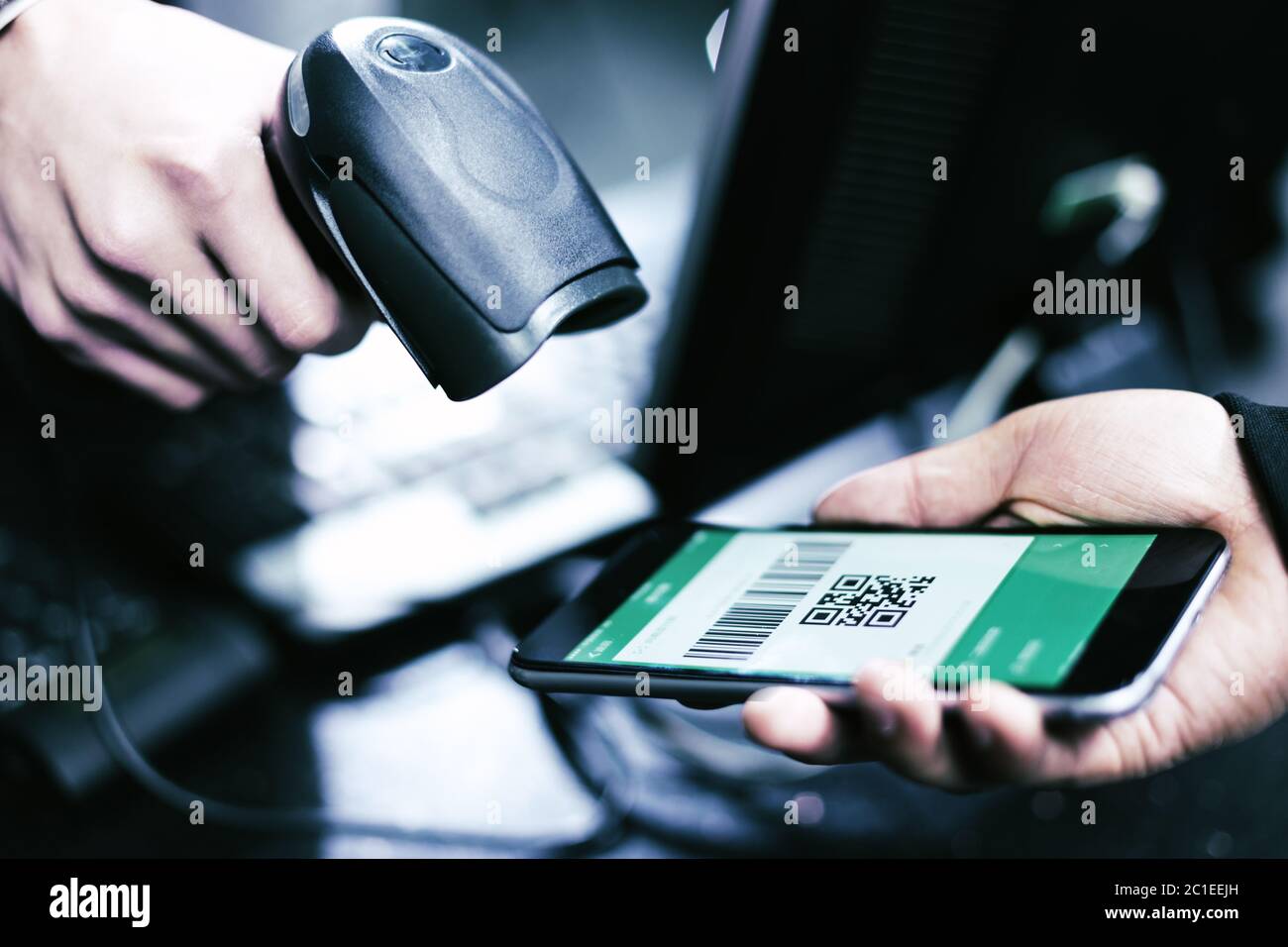 Qr code payment , online shopping , cashless technology concept Stock ...