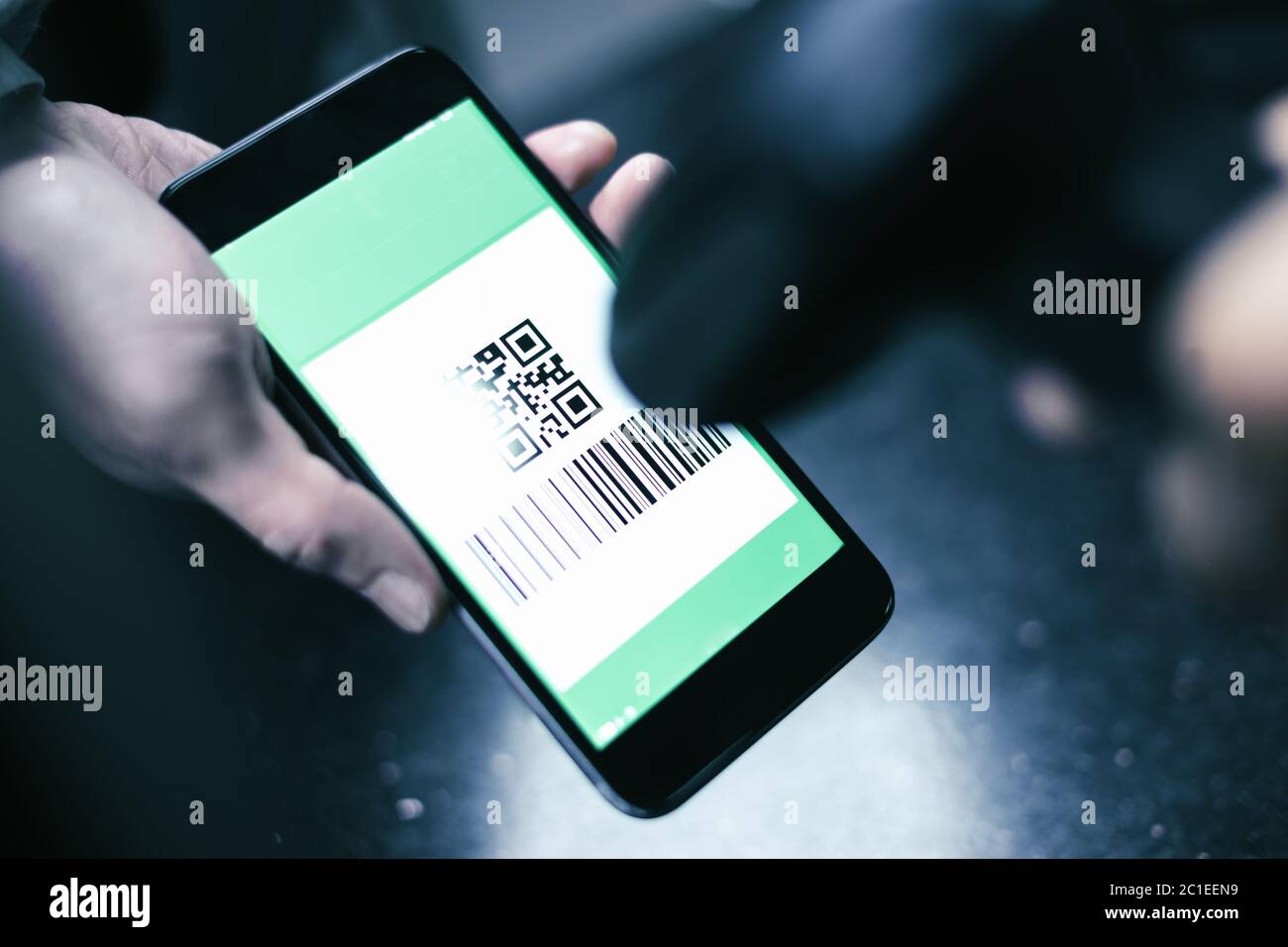 Qr code payment , online shopping , cashless technology concept Stock ...