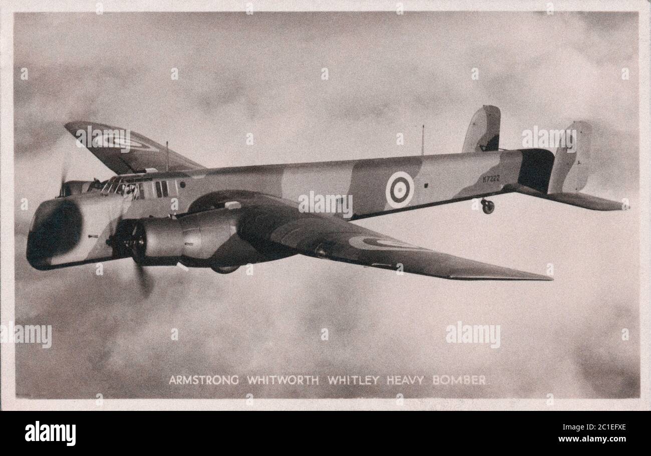 The Armstrong Whitworth A.W.38 Whitley was one of three British twin-engined, front line medium bomber types that were in service with the Royal Air F Stock Photo