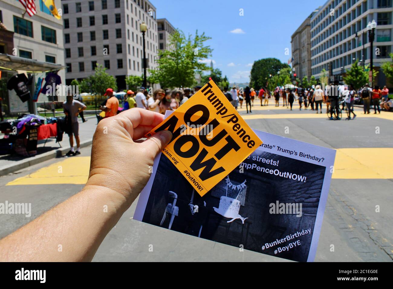 Washington D.C, District of Columbia, USA. 14th June, 2020. Protest at Lafayette Park, organized by Trump/Pence Out Now, in support of Black Lives Matter. Credit: Amy Katz/ZUMA Wire/Alamy Live News Stock Photo