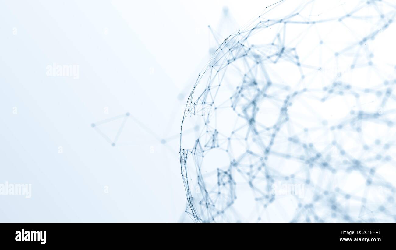 Abstract polygonal space low poly  ackground with connecting dots and lines. Connection structure. 3d rendering Stock Photo