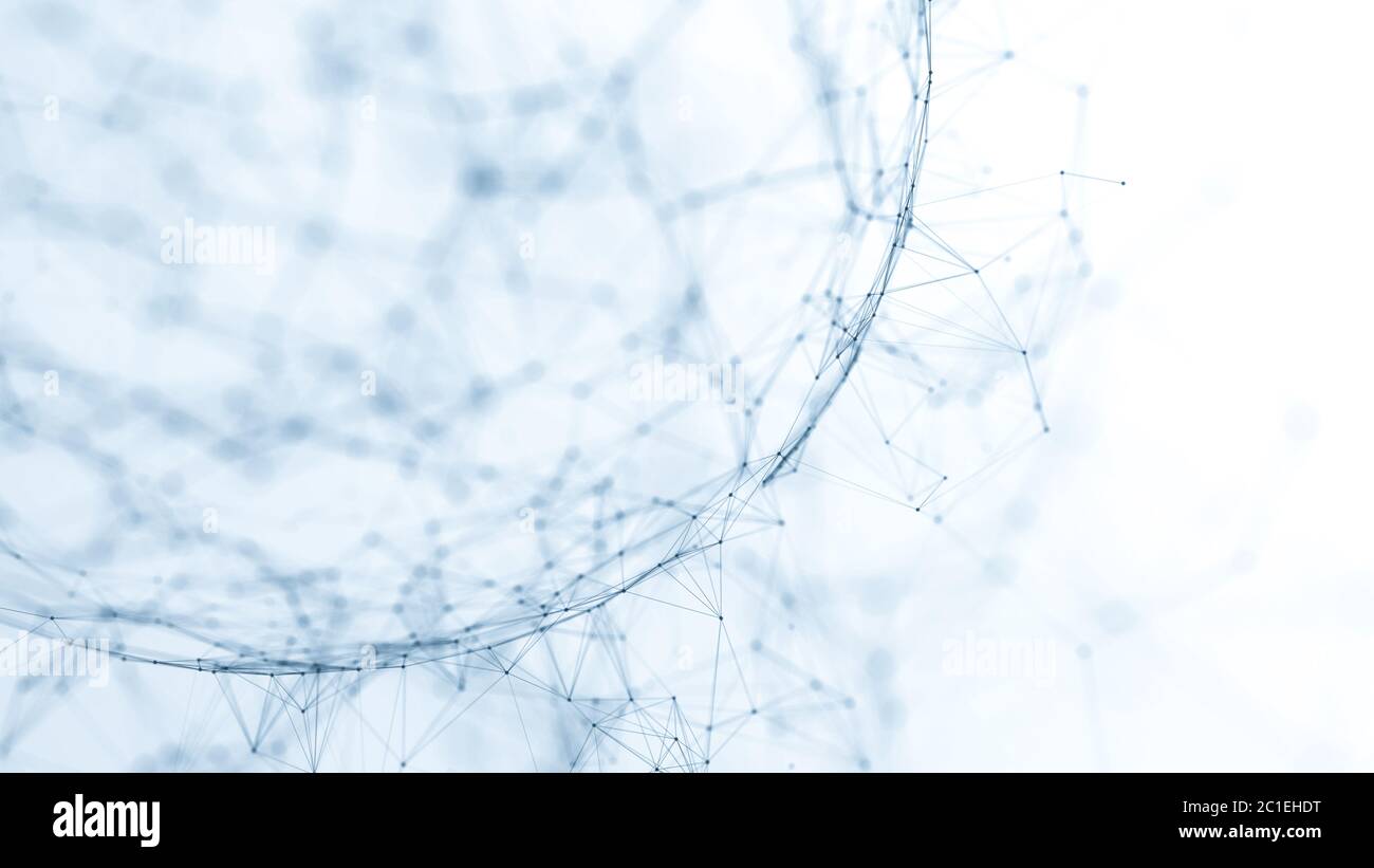 Abstract polygonal space low poly  ackground with connecting dots and lines. Connection structure. 3d rendering Stock Photo