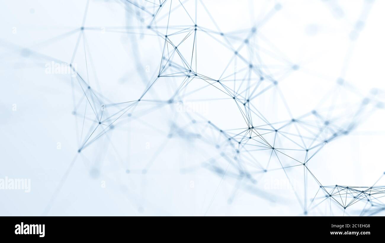 Abstract polygonal space low poly  ackground with connecting dots and lines. Connection structure. 3d rendering Stock Photo