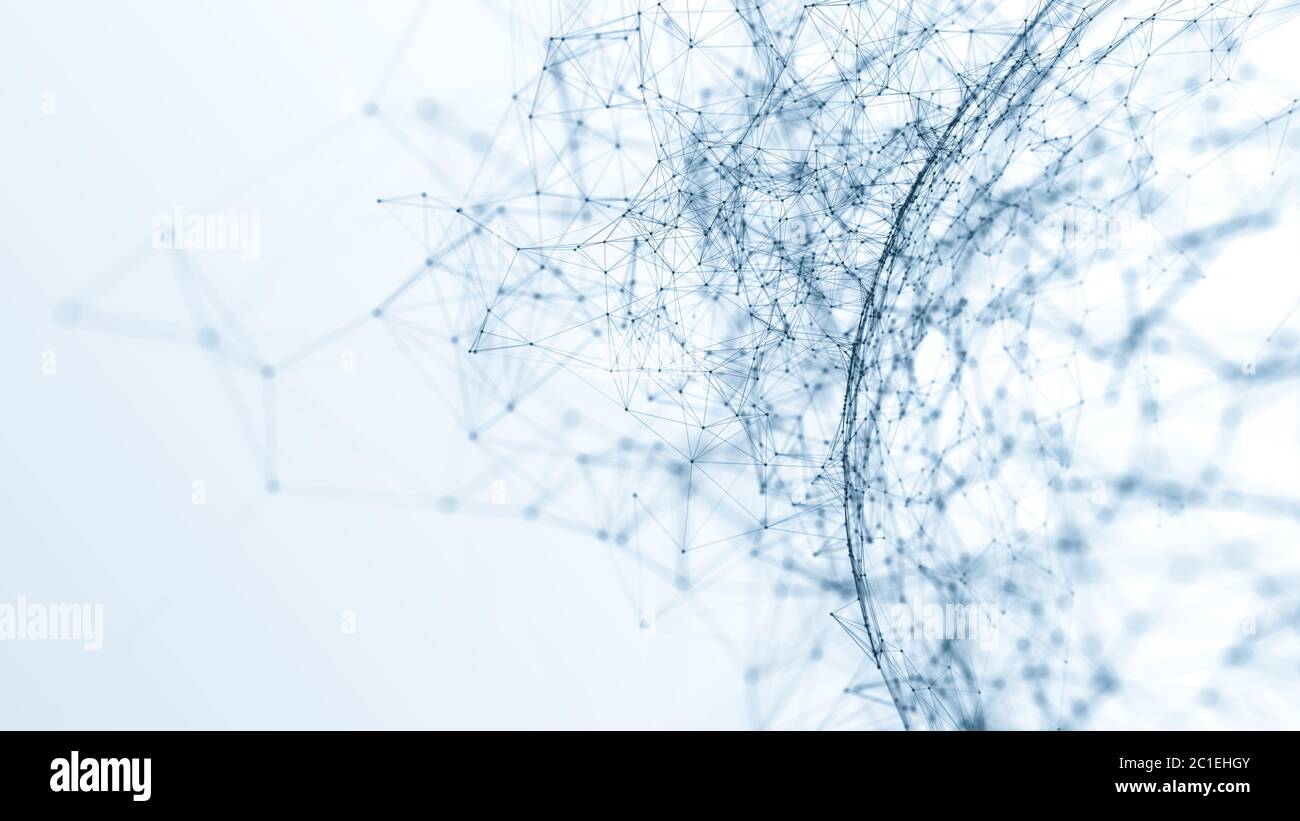 Abstract polygonal space low poly  ackground with connecting dots and lines. Connection structure. 3d rendering Stock Photo