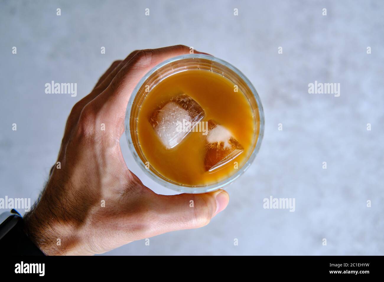 Cold brew coffee with irish cream, alcoholic refreshing summer drink