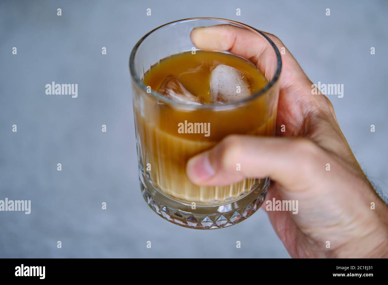 Cold brew coffee with irish cream, alcoholic refreshing summer drink