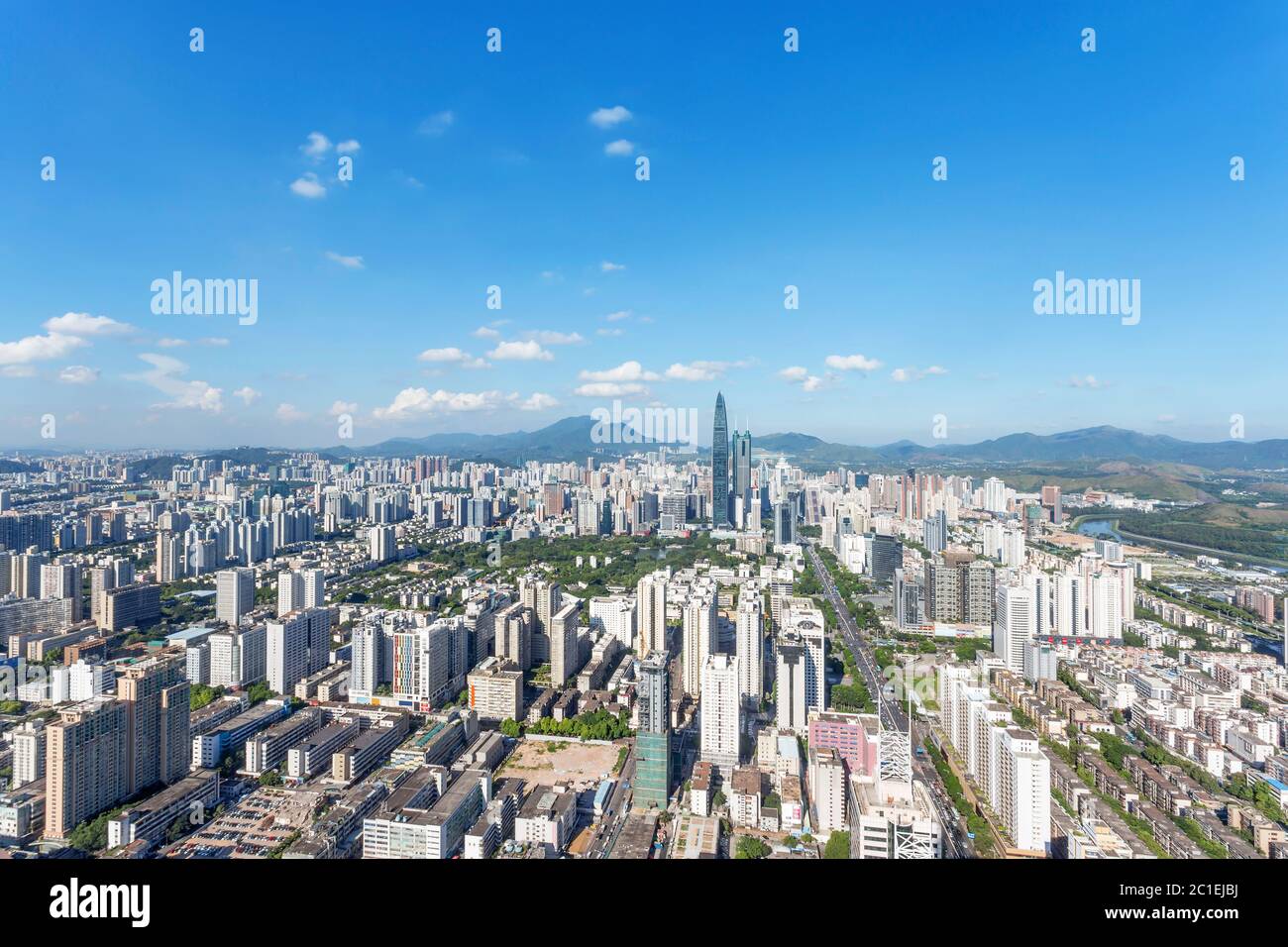 skyline of modern city shenzhen Stock Photo