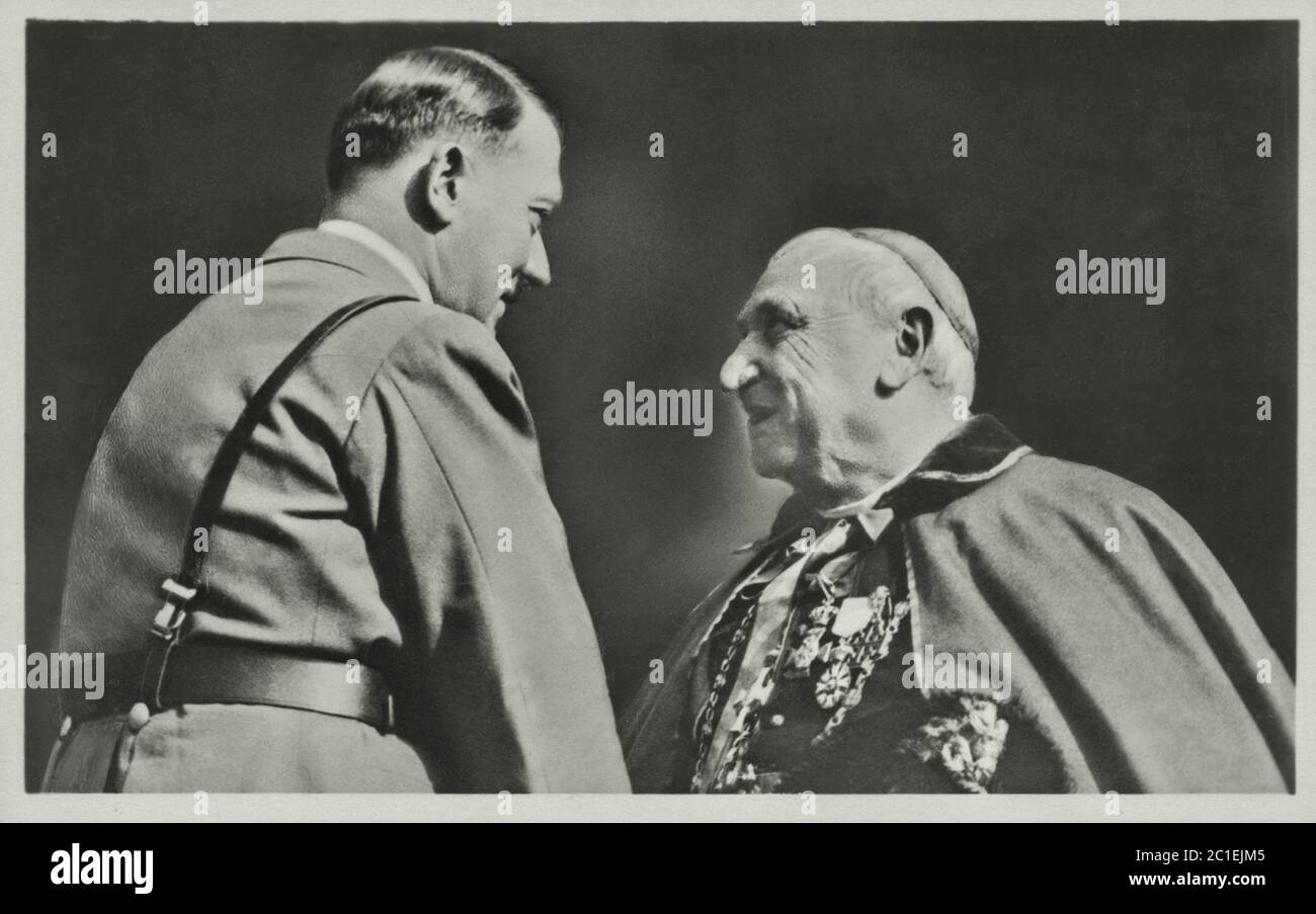 Hitler meeting with the Papal Nuncio Vasallo Di Torregrossa. 1933 Stock Photo